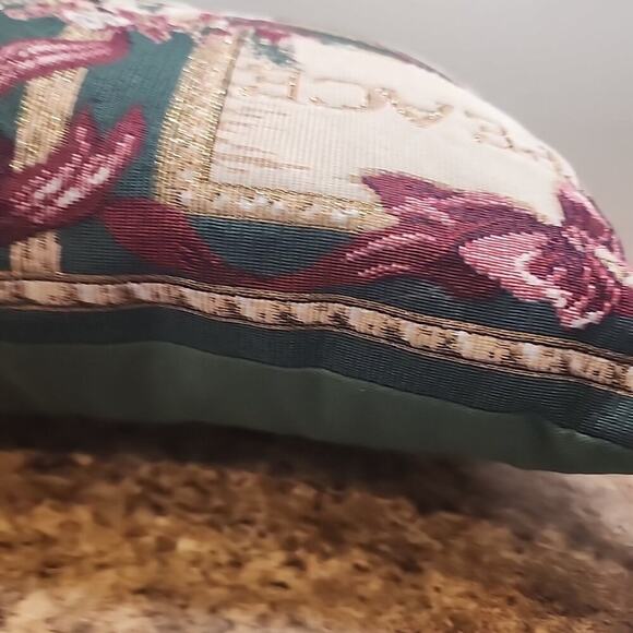 Christmas Needlepoint Decorative Throw Pillow Peace Joy Noel Cheer 16"x11" - Picture 10 of 11